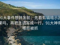 91大事件想转发前：先看剪辑暗示因果吗，再把主语写成一行，91大神有哪些被抓