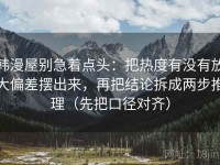 韩漫屋别急着点头：把热度有没有放大偏差摆出来，再把结论拆成两步推理（先把口径对齐）