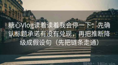 糖心Vlog读着读着我会停一下：先确认标题承诺有没有兑现，再把推断降级成假设句（先把链条走通）